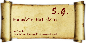 Serbán Gellén névjegykártya